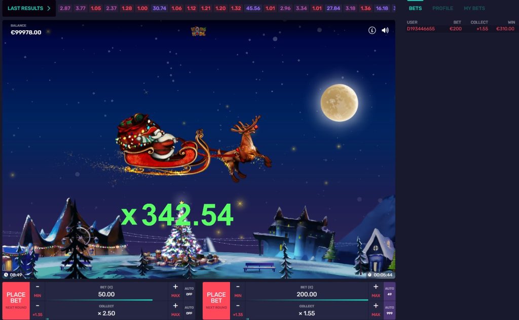 Ho Ho HODL (Gaming Corps) Crash Game screen