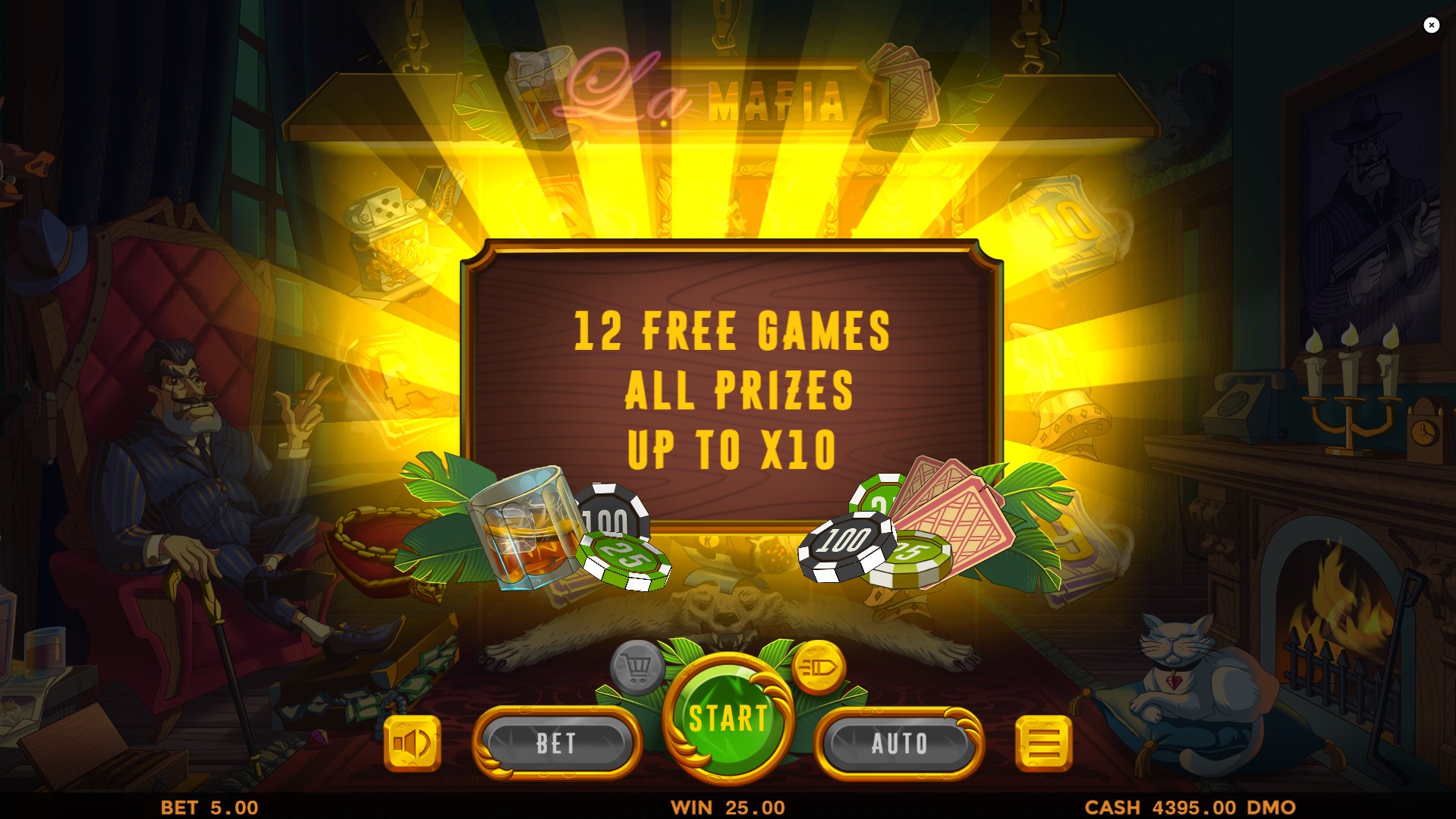 La Mafia slot by Pixmove Games - free spins win