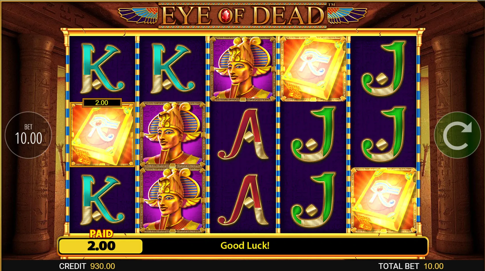 Three Book scatter symbols highlighted on the reels triggering the 12 free spins bonus round and instant cash payout