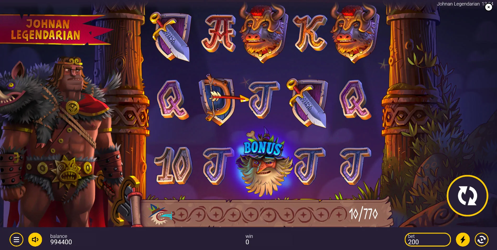 Base game grid of Johnan Legendarian showing the barbarian character and the scatter collection meter at the bottom