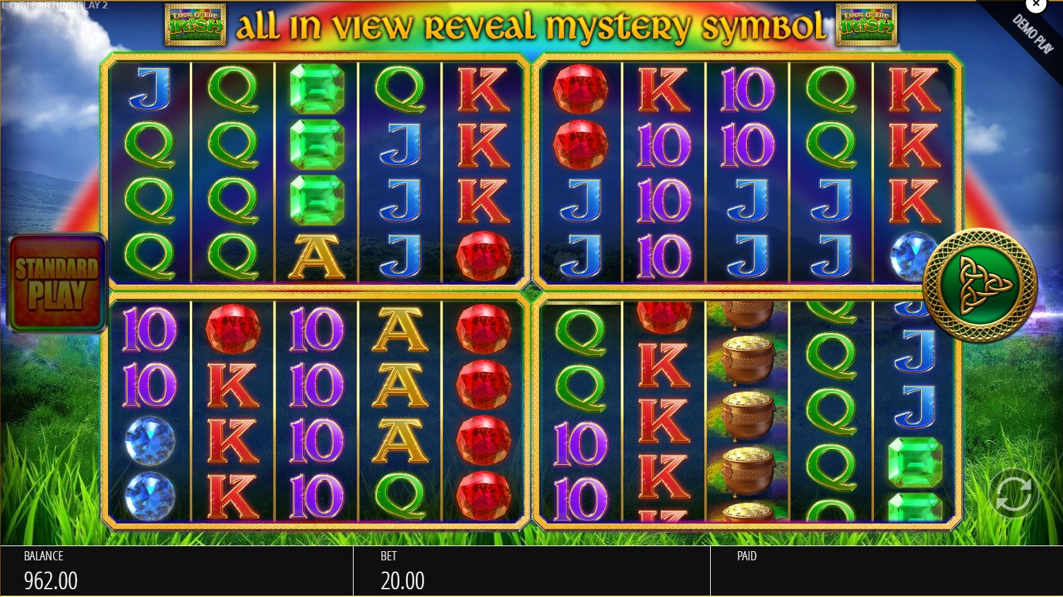 The Fortune Play feature with four active reel sets in Luck O' The Irish Fortune Spins 2.