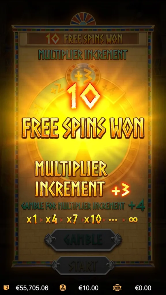 Secrets of Cleopatra free spin won +3