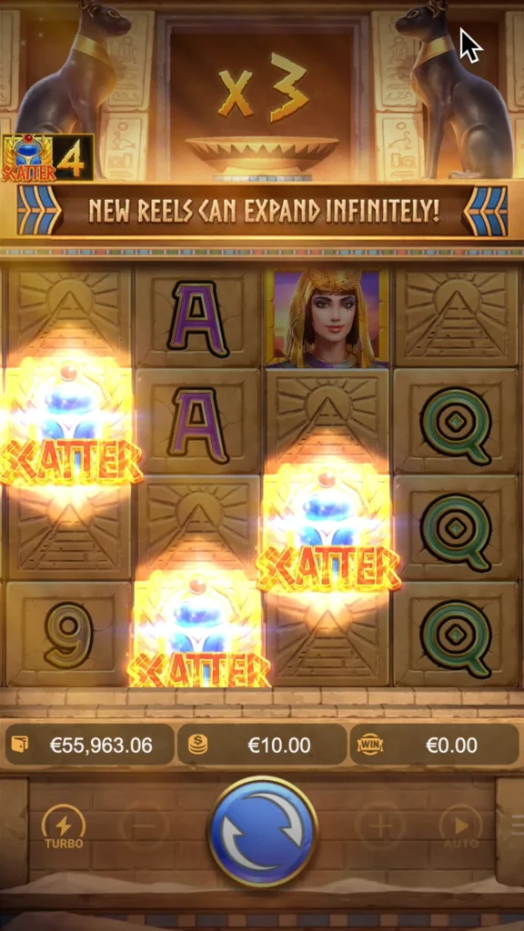 Secrets of Cleopatra trigger free spin