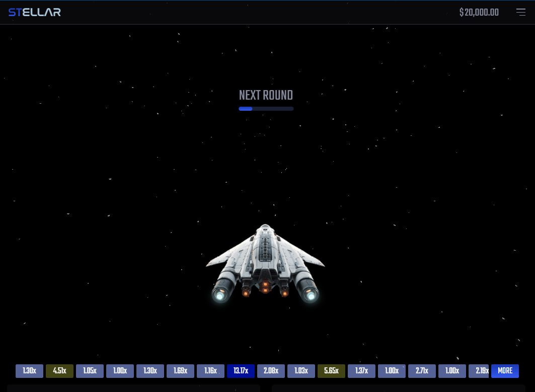 Stellar 2 slot 5x3 grid showing crystals on a space background highlighting the cosmic visual theme for players.