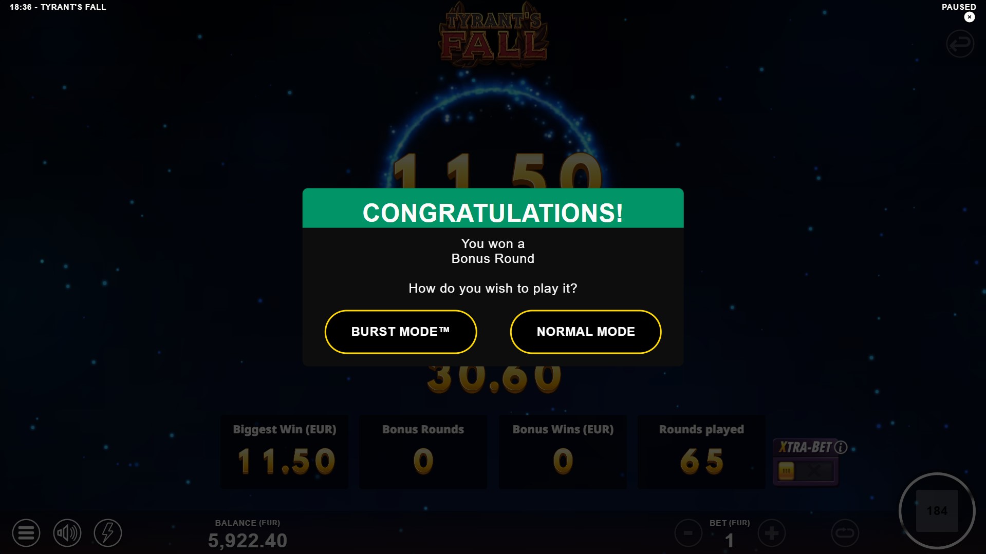 tyrants fall slot - burst mode