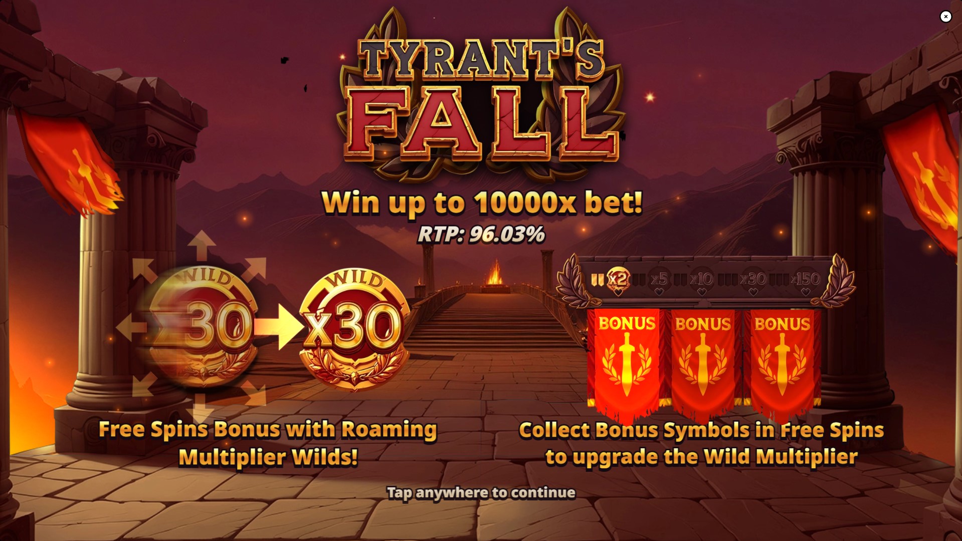 tyrants fall slot - splash screen