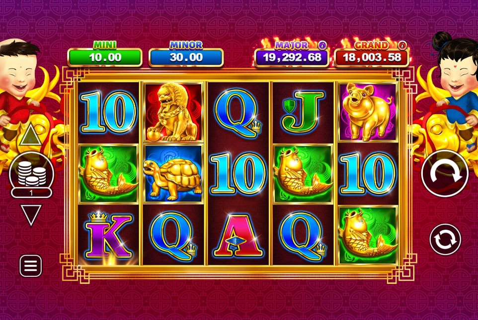 Main paylines layout in Fortune Bao Bao Jackpot Win and Spin showing how 25 distinct winning combinations cross the reels to help players track payouts.