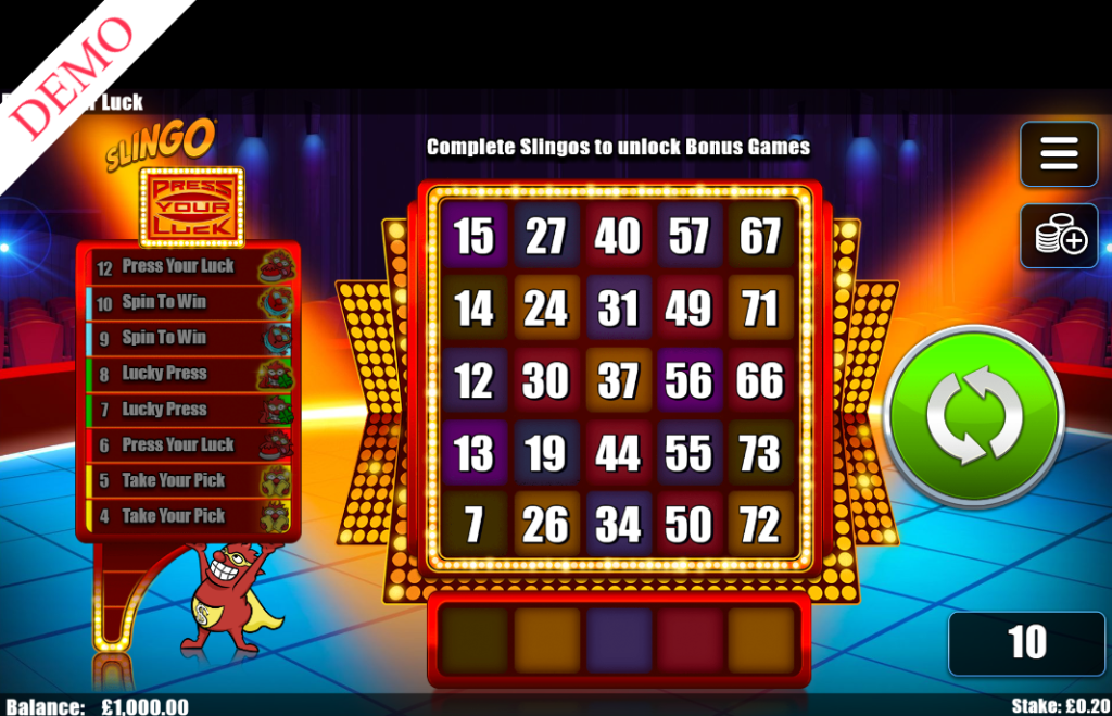 Slingo Press Your Luck