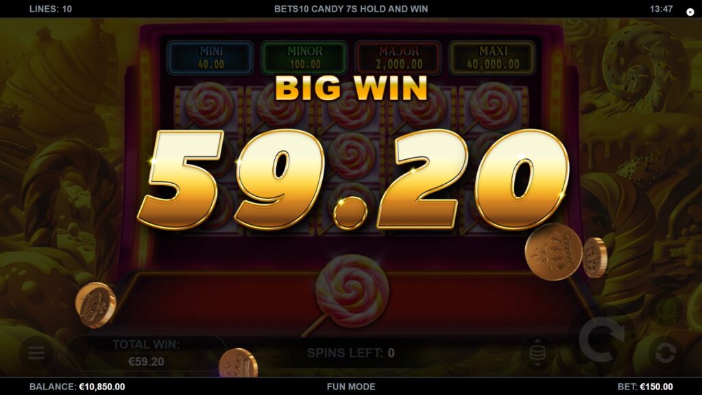 Bets10 Candy 7s Hold and Win slot - Big Win