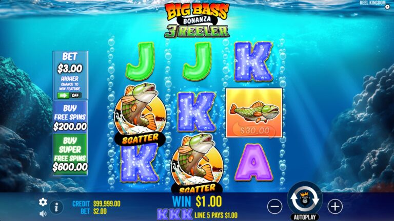 Appearance of Big Bass Bonanza 3 Reeler slot (Pragmatic Play)