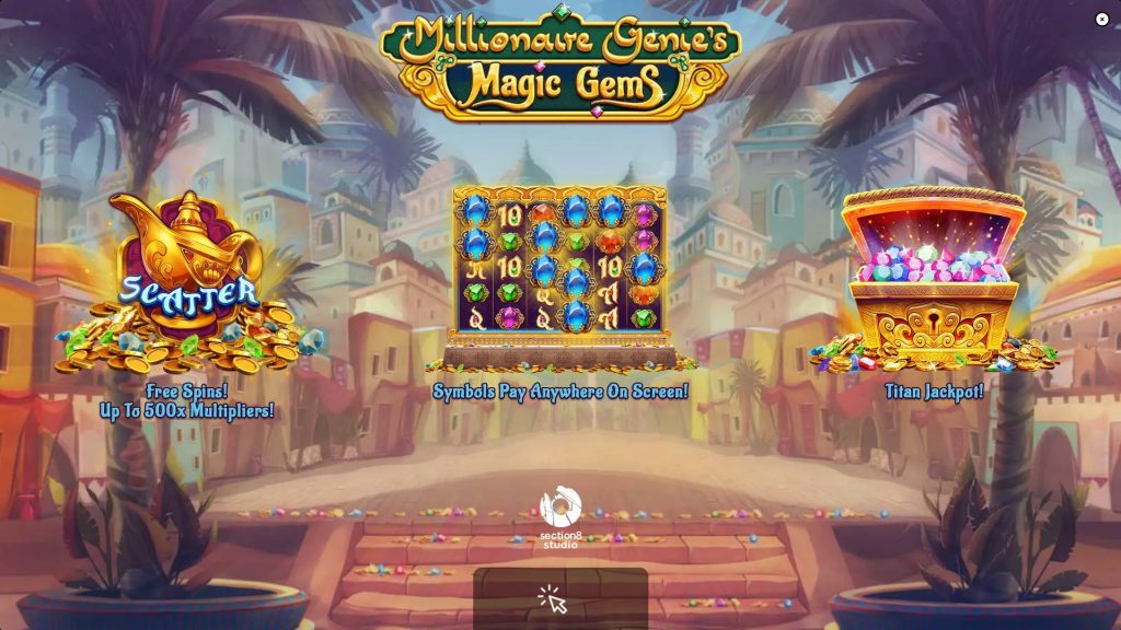 Millionaire Genies Magic Gems - slot - splash screen