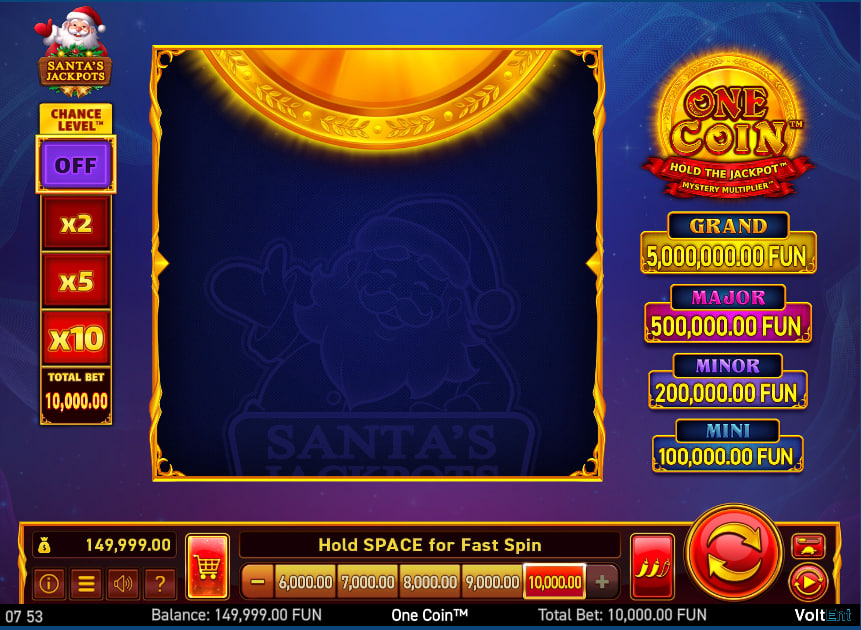 One Coin Santa's Jackpots