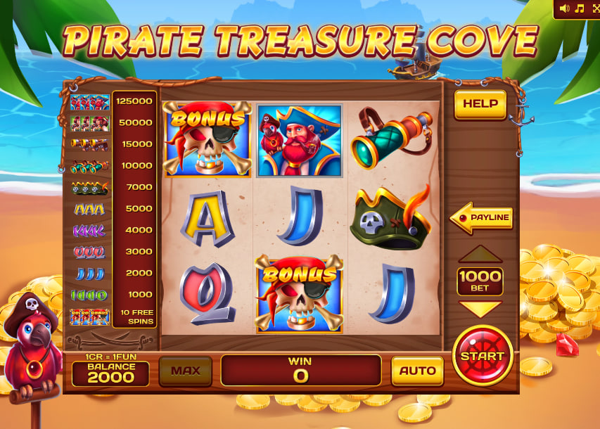 Pirate Treasure Cove Pull Tabs