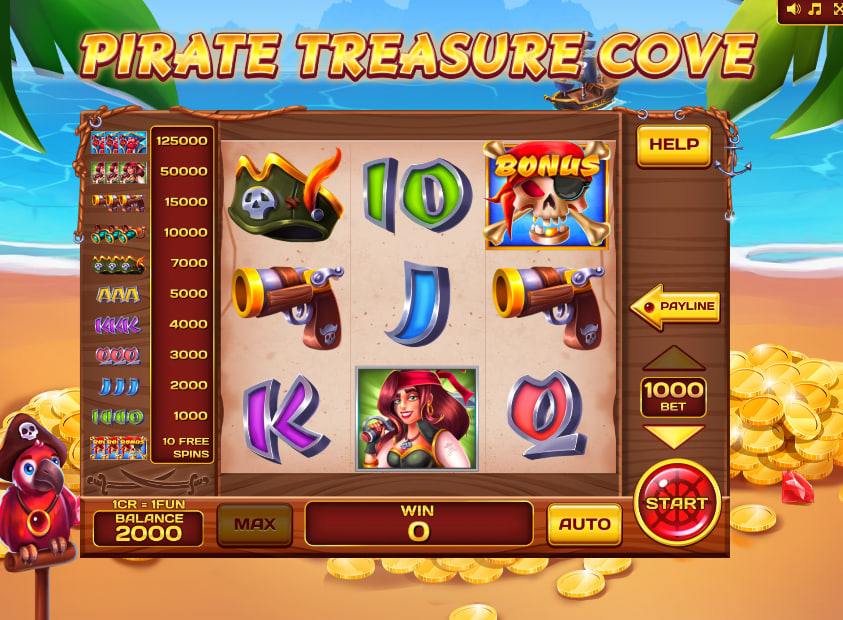 Pirate Treasure Cove Pull Tabs