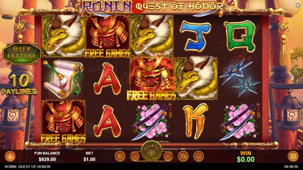 Ronin - Quest of Honor (RTG) Slot - Free Spins