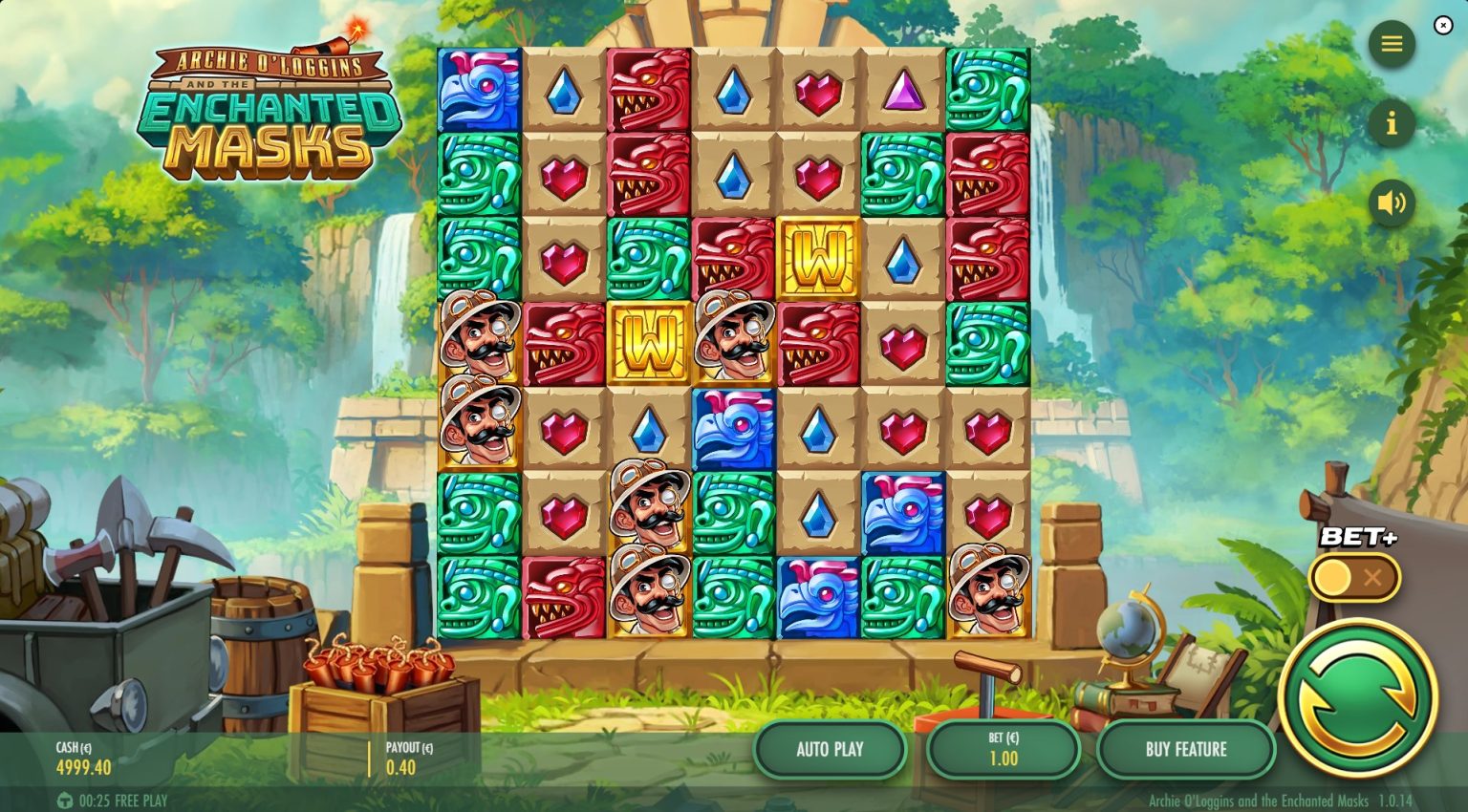Archie O'Loggins and the Enchanted Masks (Thunderkick) Slot Review ...