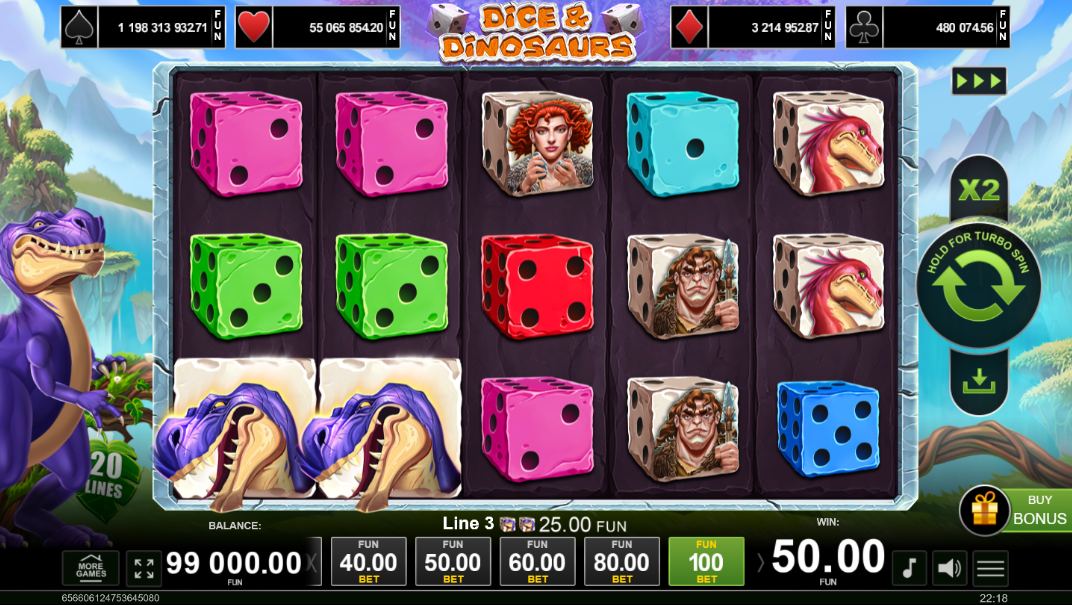 Dice & Dinosaurs by Amusnet