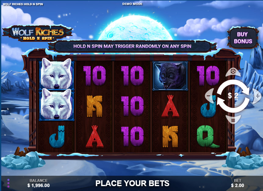 Wolf Riches Hold N Spin