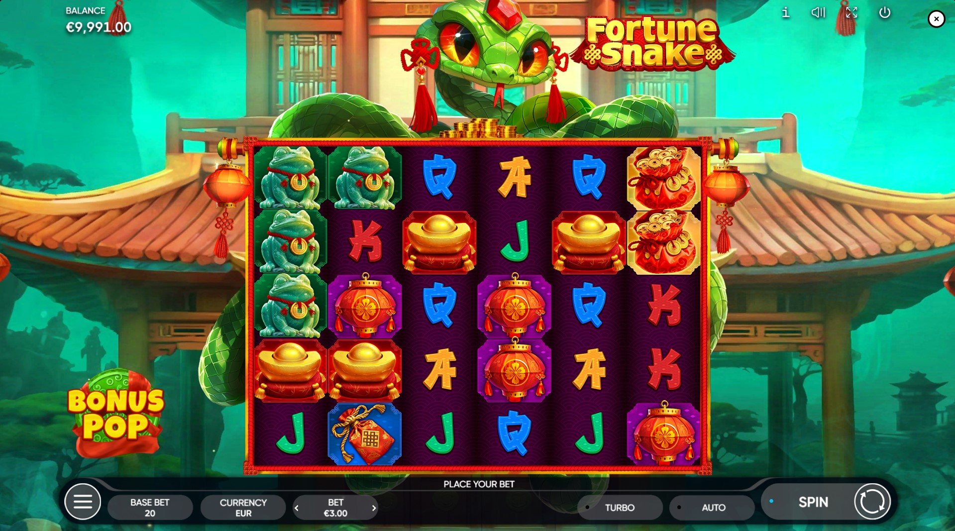 Fortune-snake slot - main game