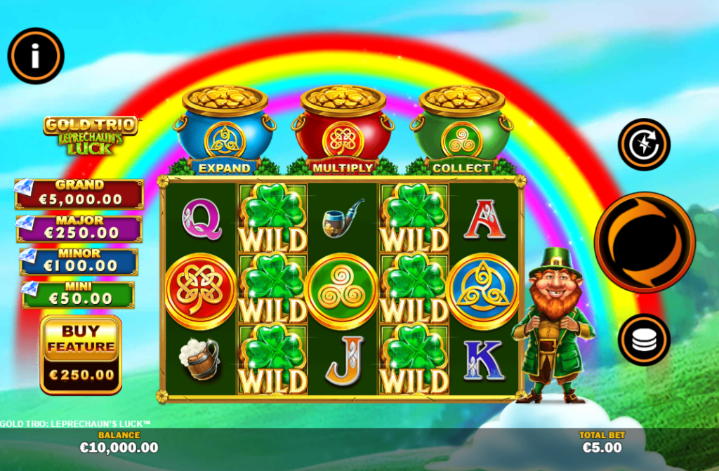 Gold Trio: Leprechaun's Luck by Playtech - Base Game