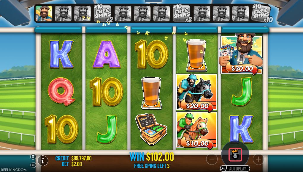 Fisherman Wild collecting money symbols during the standard Free Spins round.