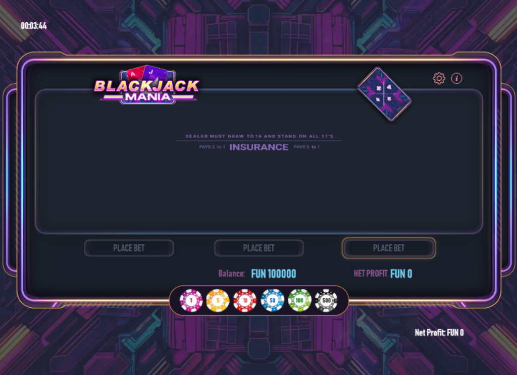 Blackjack Mania by Urgent Games - Base Game