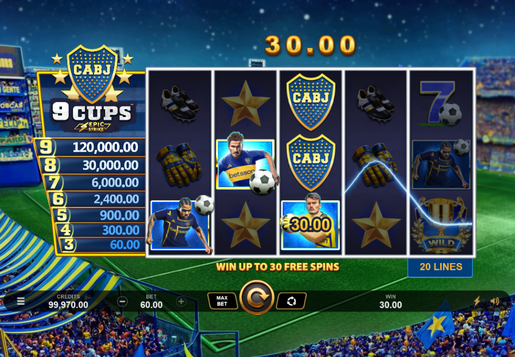 Boca 9 Cups Epic Strike by Aurum Signature Studios - Win