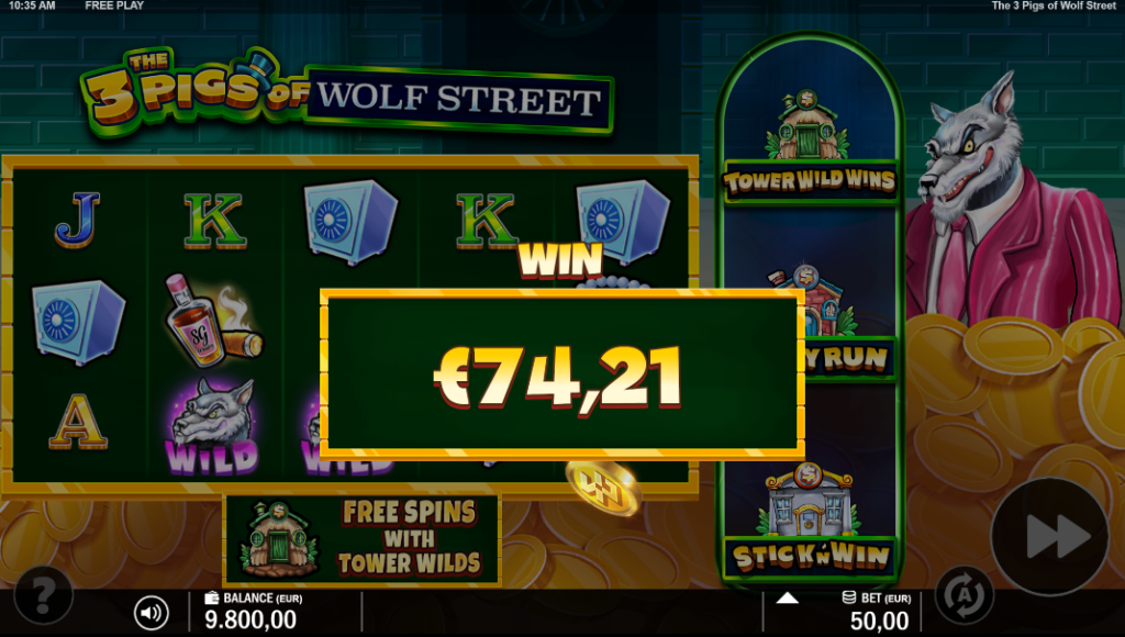 The 3 Pigs of Wolf Street by S Gaming - Win