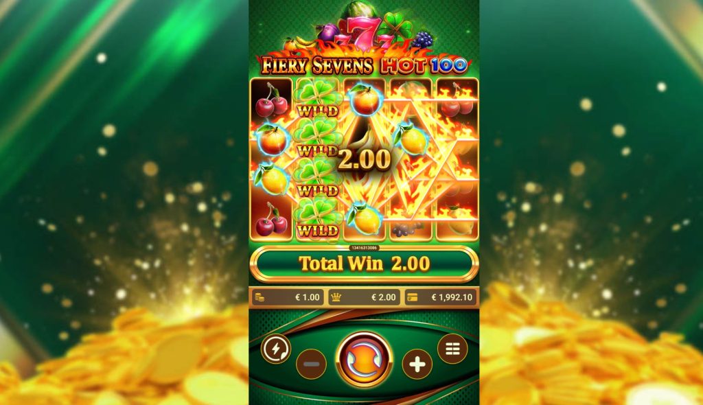 Expanding Wild feature creating a big win in Fiery Sevens Hot 100