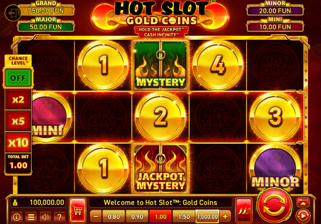 Hot Slot Gold Coins by Wazdan - Base Game