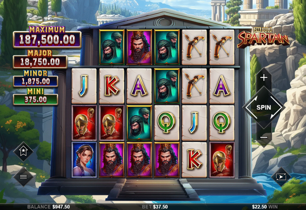 24K Gold Spartan by Hot Rise Games - Win