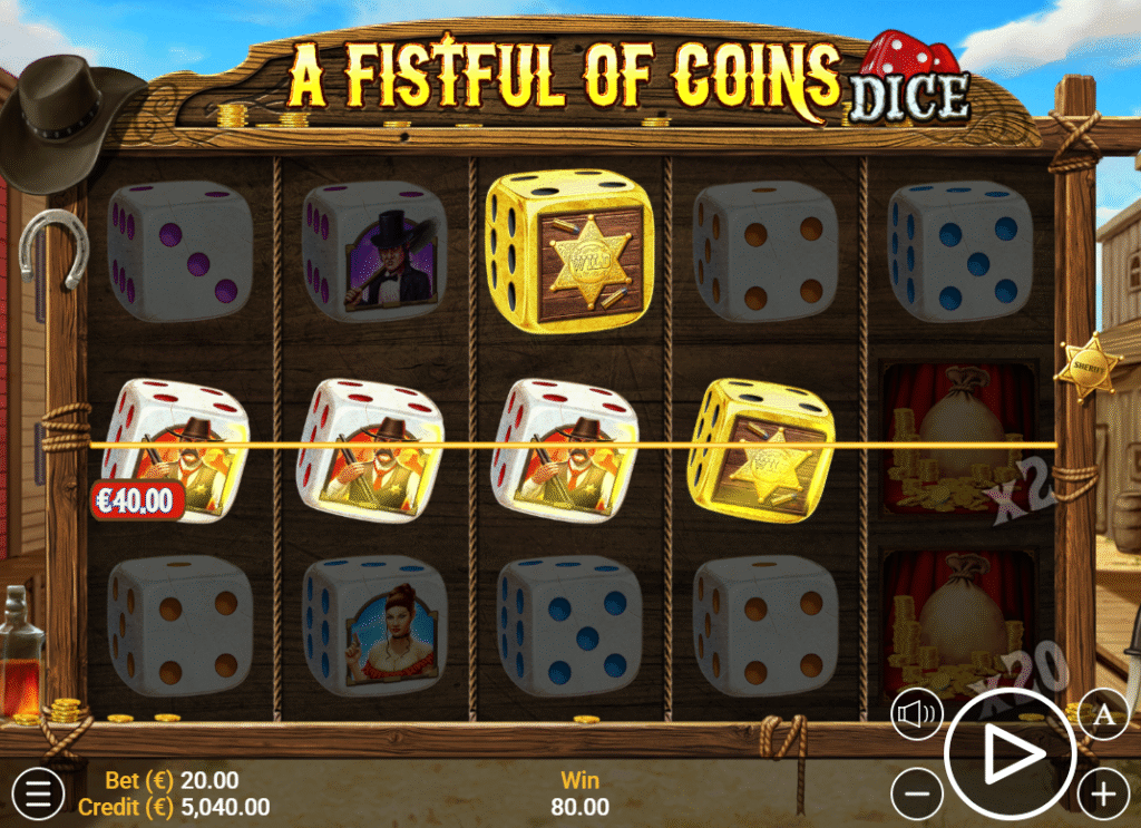 A Fistful of Coins Dice by Zeusplay - Win