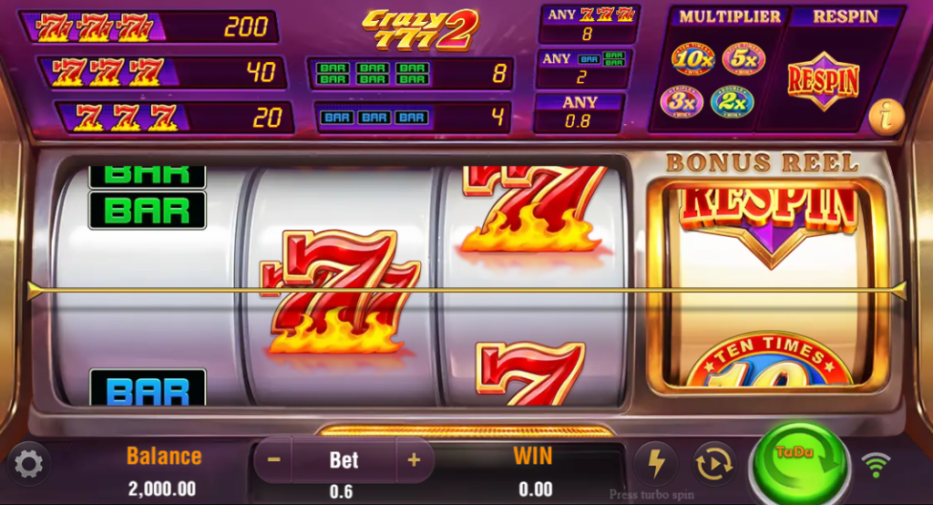 Crazy 777 2 by TaDa Gaming - Base Game