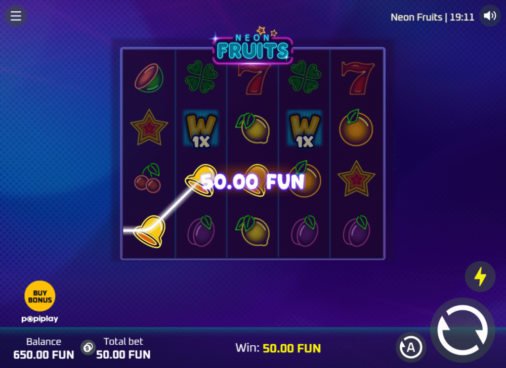Neon Fruits by Popiplay - Win