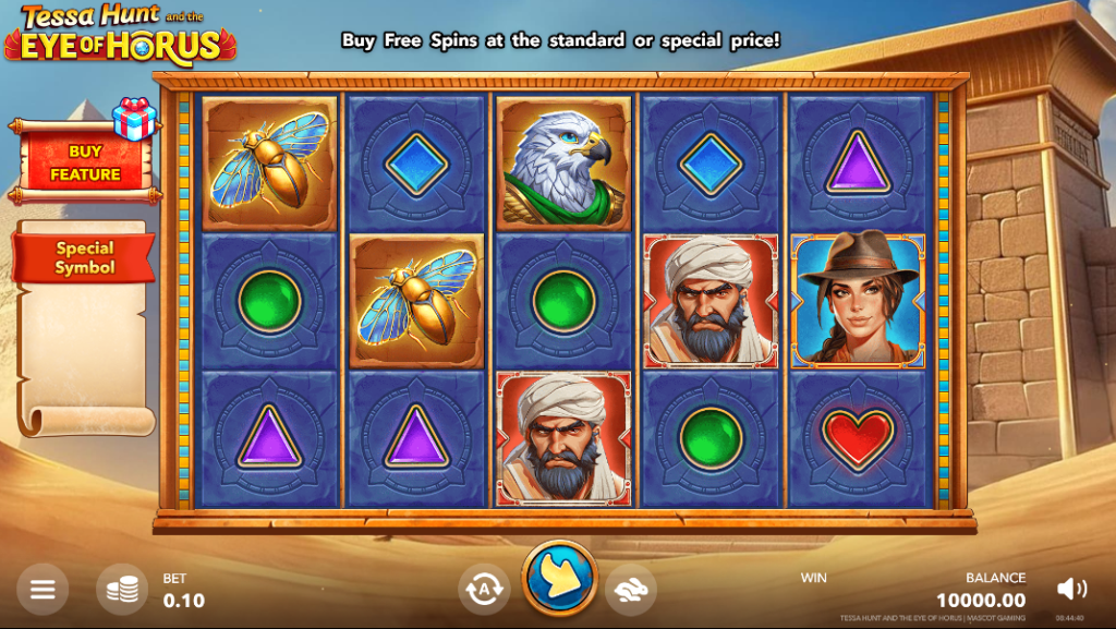 Tessa Hunt and the Eye of Horus by Mascot Gaming - Base Game