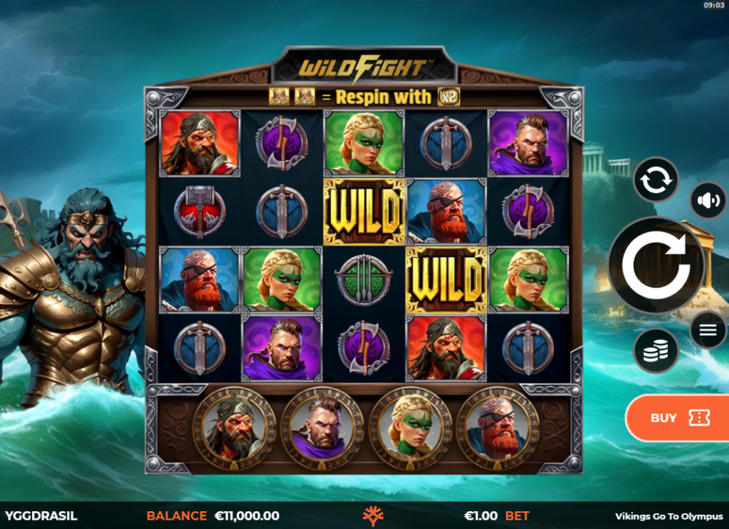 Vikings Go To Olympus WildFight RushingWilds by Yggdrasil Gaming - Base Game