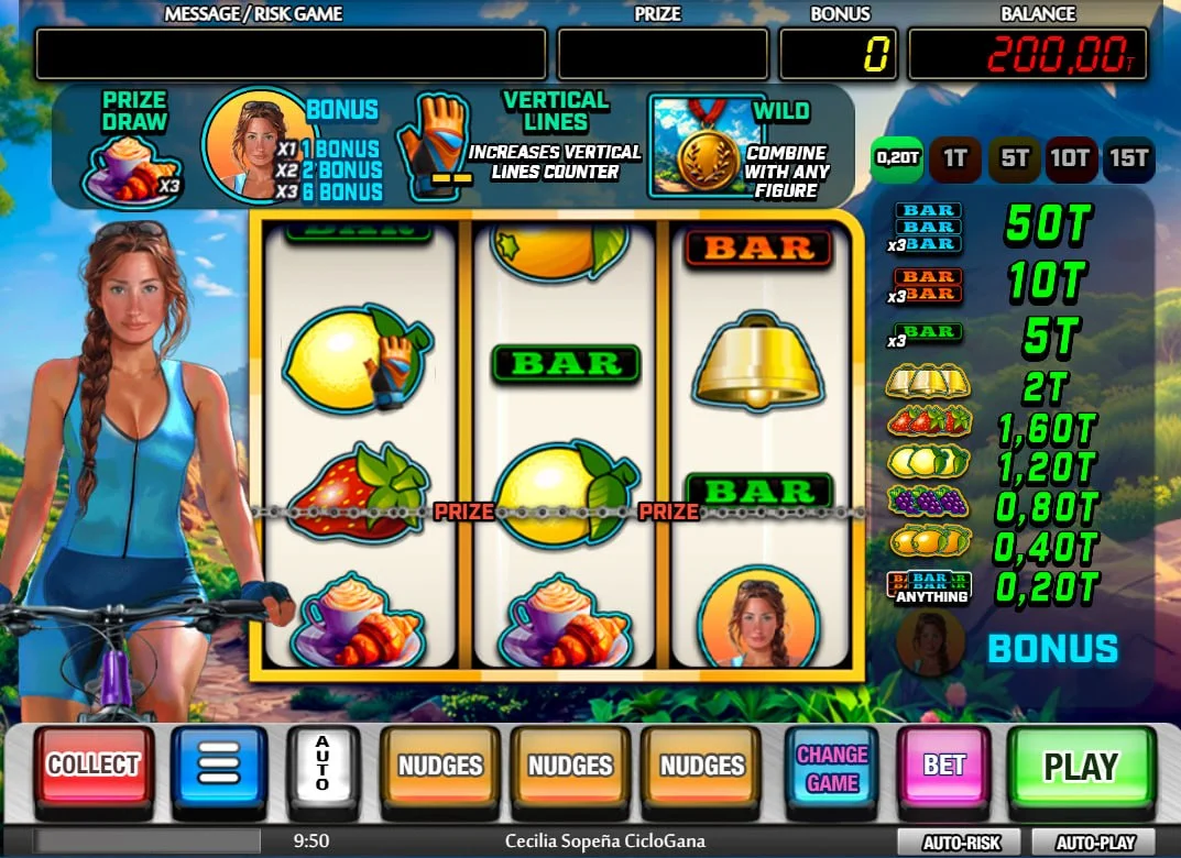 Interface of Cecilia Sopeña CicloGana showing help rules for Upper and Main games to explain the dual-screen progression for players.
