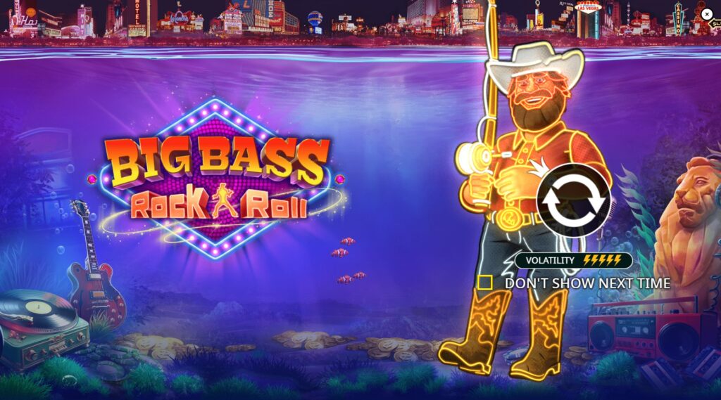 Big Bass Rock and Roll slot game loading screen by Pragmatic Play.