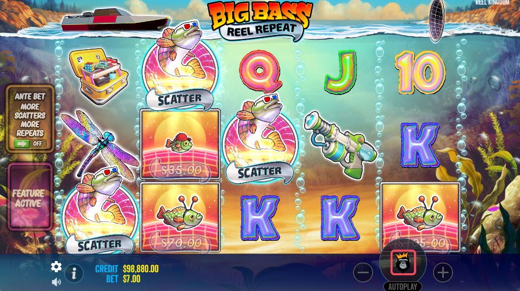 Triggering the Free Spins bonus round with Scatter symbols