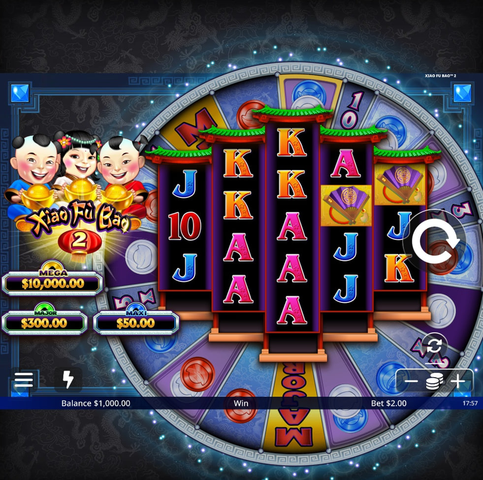 Xiao Fu Bao 2 slot base game interface showing 5 reels and Any Way pays structure.