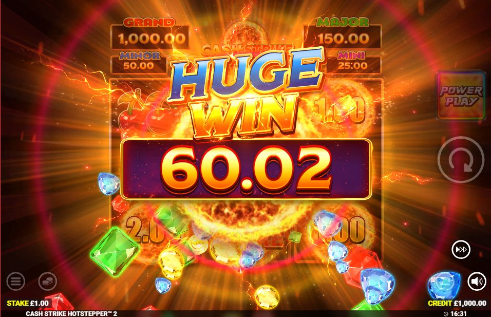 Massive x1000+ win from accumulated cash prizes Big win screen showing massive cash collection