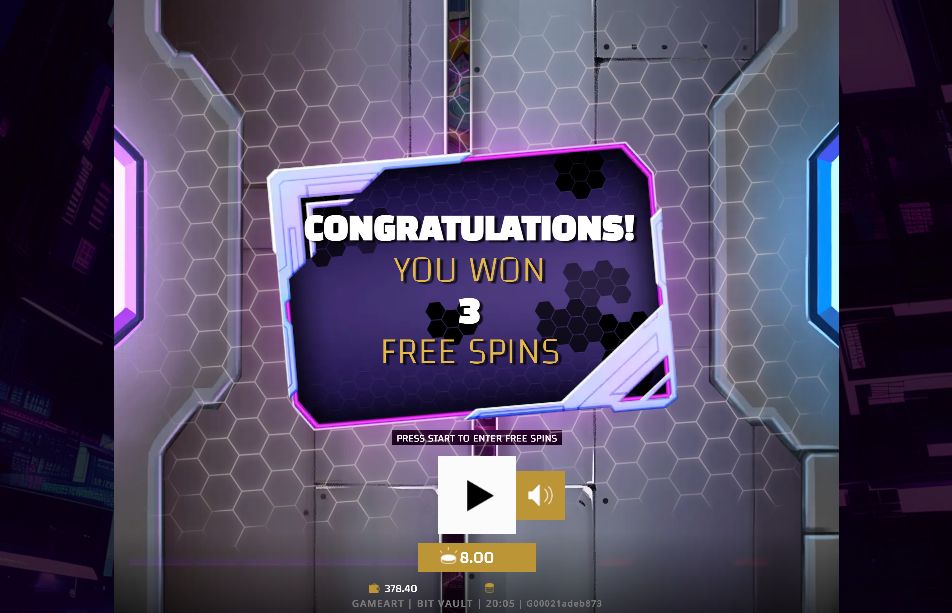 Bit Vault bonus round with multiple coin symbols