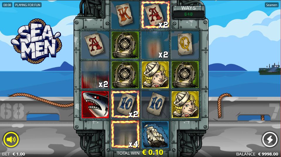 Seamen slot Fire Frames showing position multipliers