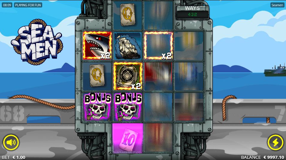 Win Respins creating cascading wins in Seamen