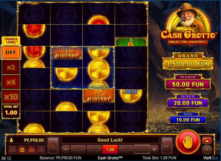 Mystery and Jackpot Mystery symbols awaiting reveal