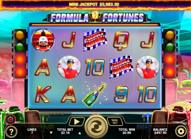Formula fortune main screen