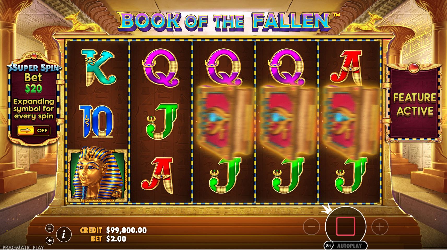 Three Book scatter symbols landing on the reels of Book of the Fallen, triggering the highly anticipated free spins bonus round.