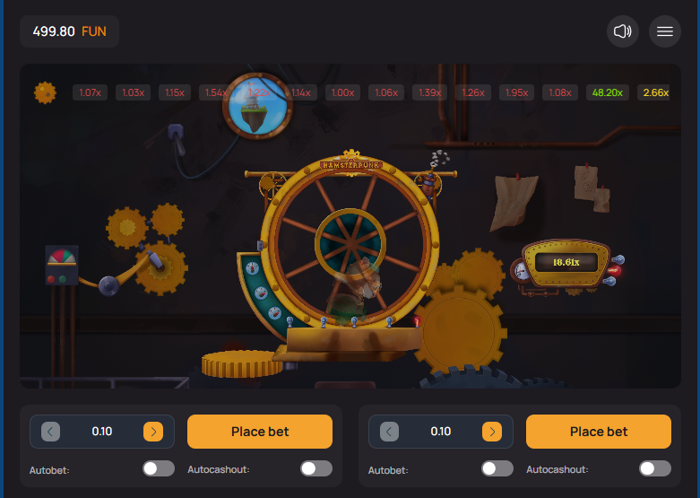 A crash event in the Hamsterpunk game indicating a lost bet.