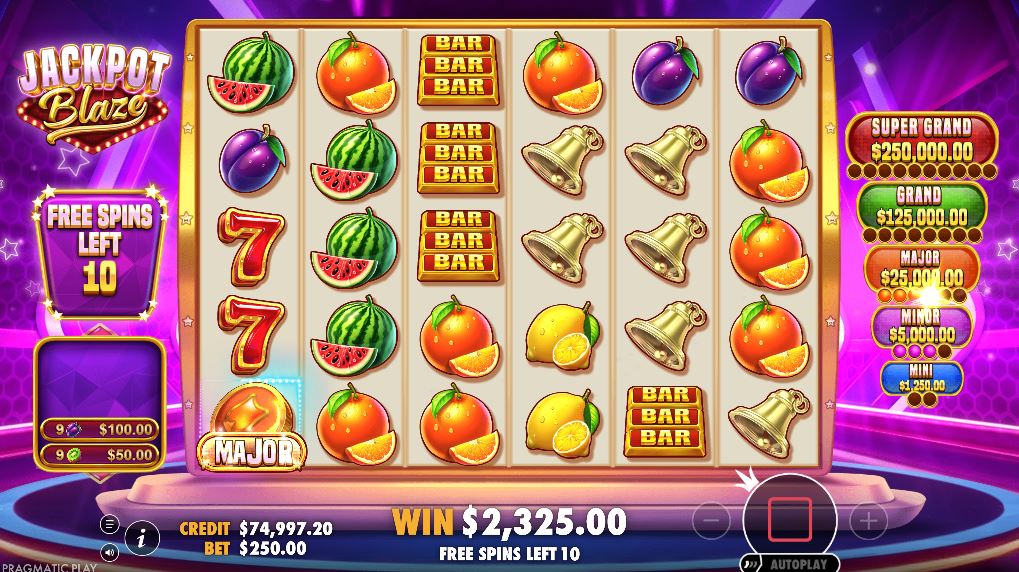 The jackpot collection meter on the right side of the screen partially filled during the free spins feature.