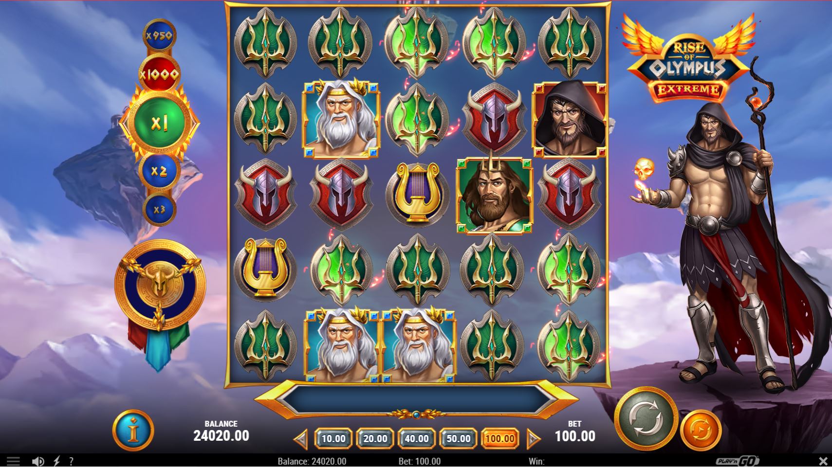 The Hand of God feature with Hades transforming symbols on the grid